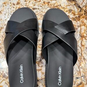 Calvin Klein Black Slide Sandals